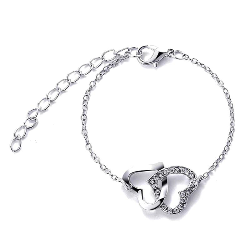 5 Teile/satz Herzförmige Schmuck Sets Von Ring Ohrringe Halskette Für Frauen Eleganz Doppel Herz Schmuck