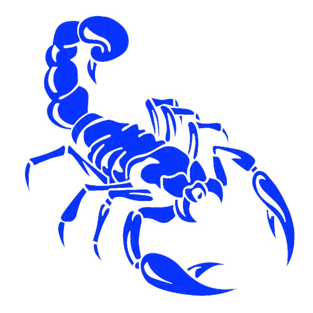 Stilvoller Skorpion-reflektierender Auto-Fahrzeugkarosserie-Motorhauben-Fensteraufkleber, Aufkleber, Dekor, Autoaufkleber blau