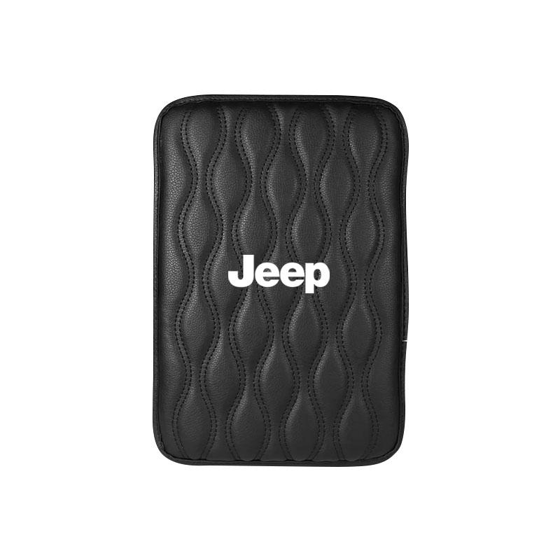 1 Stück Leder Auto Armlehnenpolster Schutz Wasserdicht Handkissen Für Jeep Renegade Wrangler JK Grand Cherokee XJ Willys Compass Command Patriot schwarz