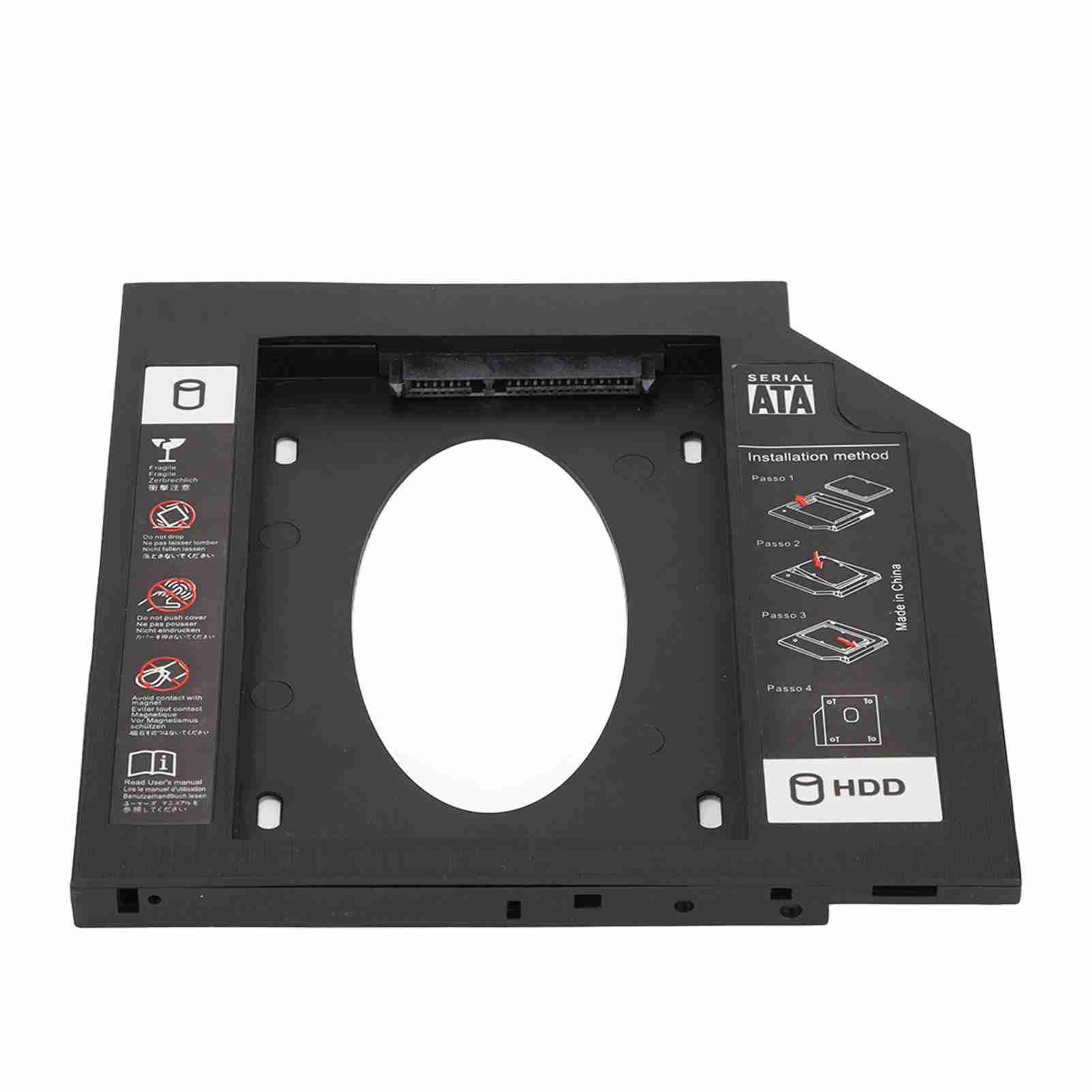 HDD Caddy Bay Allgemeine 9,5mm 2,5 in SATA zu SATA 2nd HDD SSD Festplatte Fach Abdeckung für Laptop CD DVD