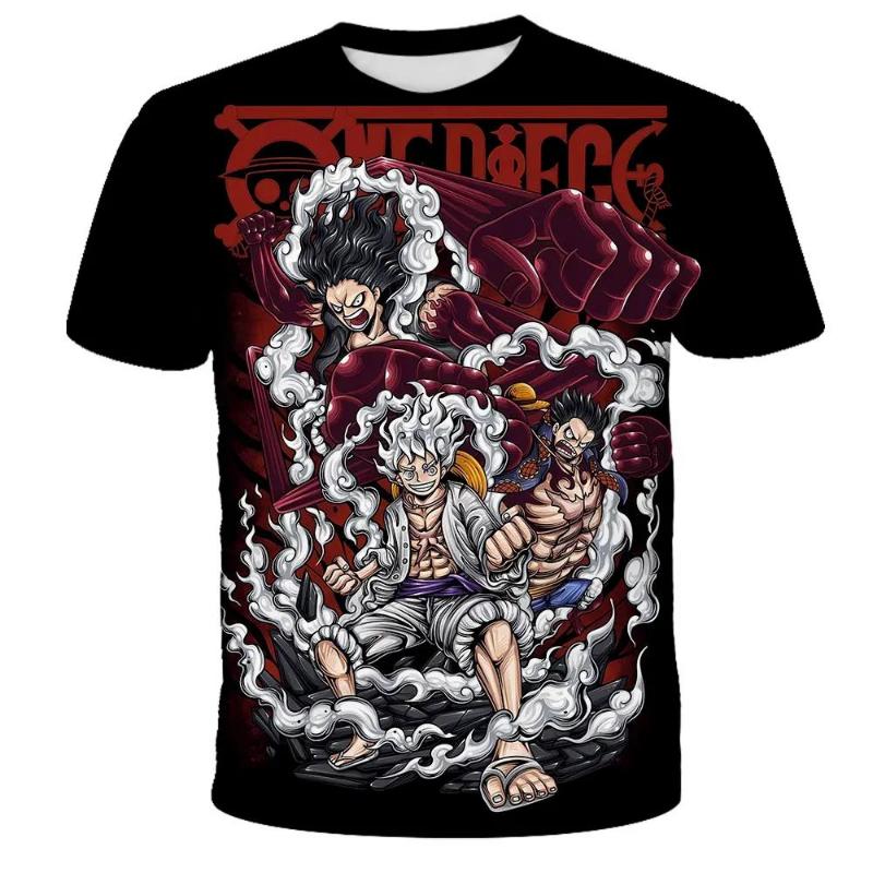 Kinderkleidung Anime One Piece Luffy Gear 5 Cosplay T-Shirt Jungen Jungen Cartoon Tees Kinder Sommer Kurzarm Tops 120