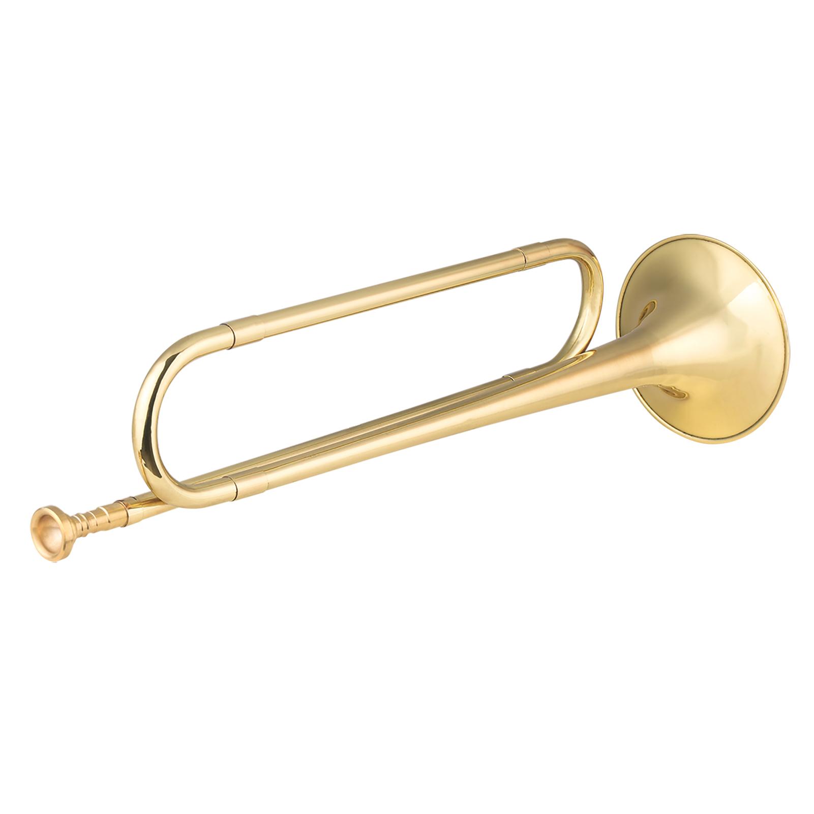 Messing C Bugle Call Vergoldete Trompete Kavallerie Horn mit Mundstück Musikinstrument für gold