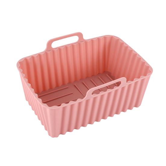 Silikon Air Friteuse Topf Tablett Liner BPA-Freies Air Friteuse Korb Ersatz Air Friteuse Large rosa
