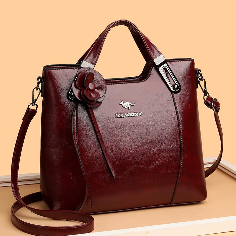 Hochwertige PU-Leder Schulter-Umhängetaschen für Frauen 2025 Luxus Handtaschen Damentaschen Große Kapazität Tote Messenger Bag 31cm×11cm×26cm rot