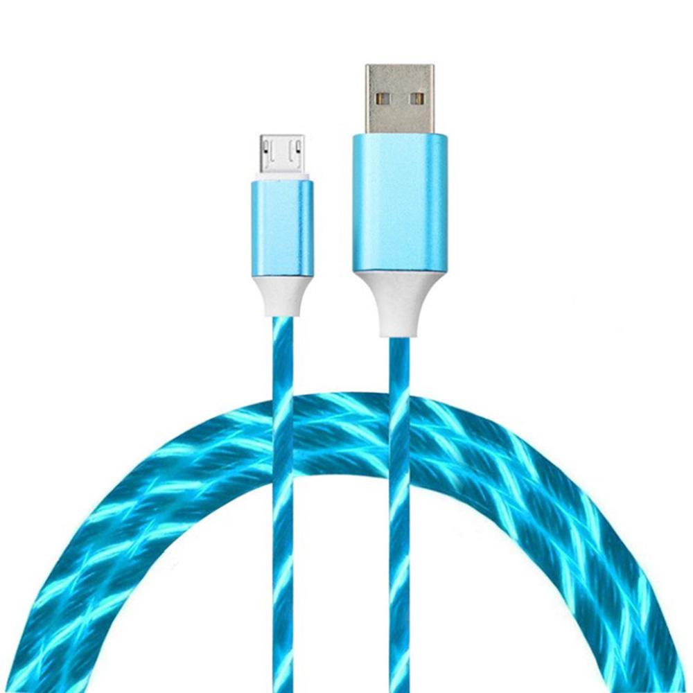 VAORLO Golwing Ladekabel 2,4 A Schnellladeleitung Typ C Micro 8Pin Telefon-Ladekabel für iPhone Android-Telefone For 8Pin blau