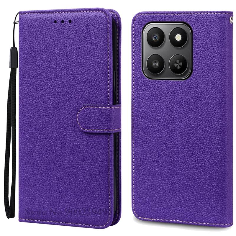 Für Honor 400 Smart 5G Hülle Brieftasche Leder Klapphülle Für Honor 400 Smart Hülle Honor 400Smart Handyhülle Coque Fundas Etui Honor 400 Smart 5G dunkelviolette