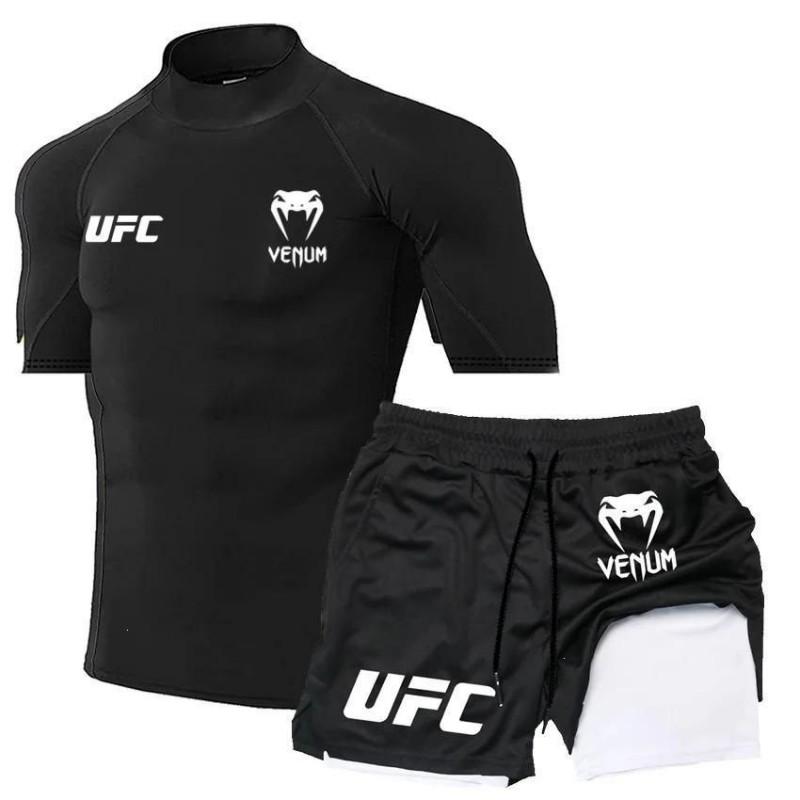 Herren Damen Box-Trainingsset Doppellagige Caprihose MMA Kampf Gym Workout Uniform Medium