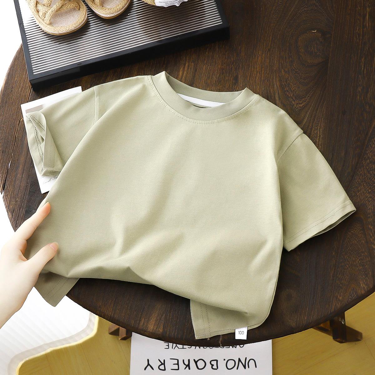 Kinder T-Shirt Weich Atmungsaktiv Sommer Lässig Oberteil T-Shirt Mädchen Sommer Babykleidung 110cm hellgrüne