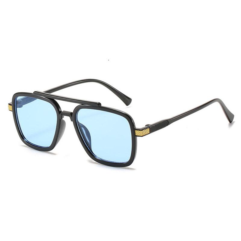 Heißer verkauf Männer Brillen Marke Design Sonnenbrille Quadrat Frauen Unisex Neue Iron Man Sonnenbrille Hohe Qualität Heißer Verkauf Beliebte Doppel strahl blau
