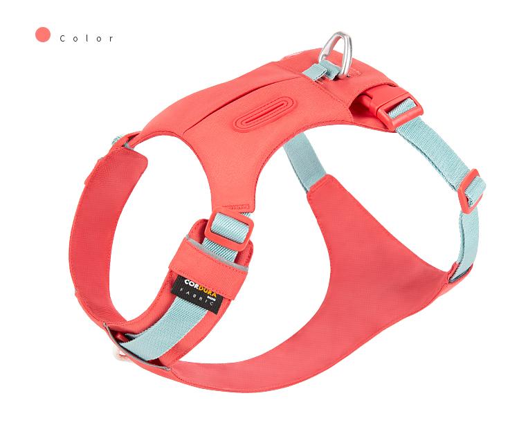 Haustiergeschirr Ohne Zug Nylon Reflektierend Hundezubehör Verstellbar Bequem Kontrolle Training Spazierengehen Hundegeschirr Mit Taschen XXS red