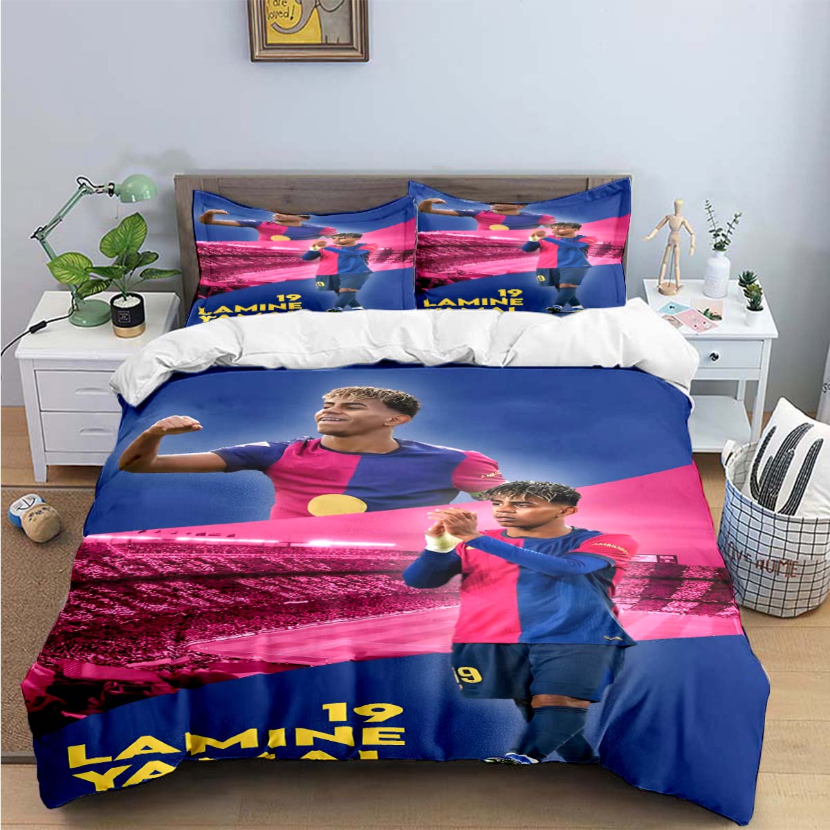 Spanien Fußball Zenozoikum Star L-Lamine Y-Yamal Bettwäsche-Sets Bettwaren-Set Bettbezug Bettdecke-Set Bettwäsche-Set Geschenk AU Queen(210*210cm)3pcs