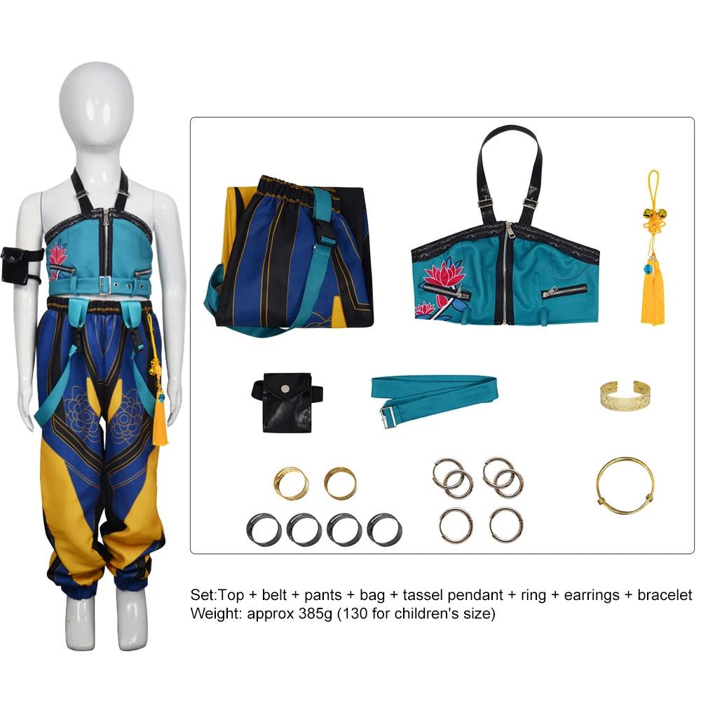 Neuer Anime Kinder Mädchen Rollenspiel Cosplay Kostüme Zoey Komplettes Kostümset für K-Pop Halloween Karnevalsparty Anzüge Kleidung Outfit 120