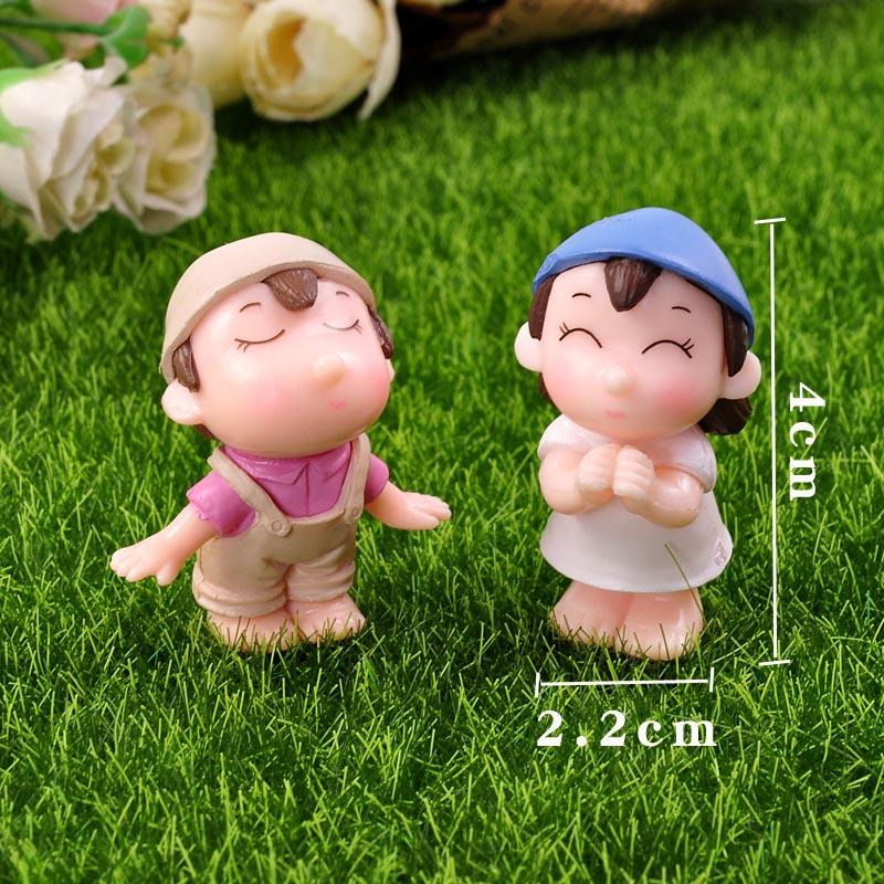 Paar Figuren Miniaturen Feengarten Zubehör Ornamente Zwerg Terrarien Bonsai Zuhause Puppenhaus Zubehör Dekoration DIY F