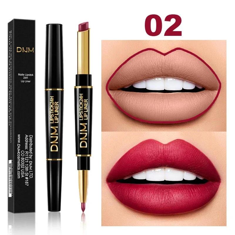 2 in 1 Doppelkopf Lipliner Stifte Lippenstift Wasserdicht Lang Anhaltend Feuchtigkeitsspendend Pigmente Lippenkosmetik Matt Lippenstift Make-up