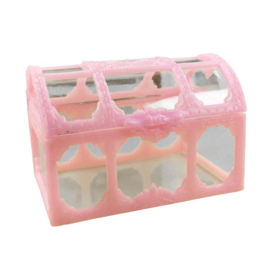 Vintage transparente Aufbewahrungsbox für Süßigkeiten, Schmuck, Schmuckhalter, Organizer, Behälter rosa