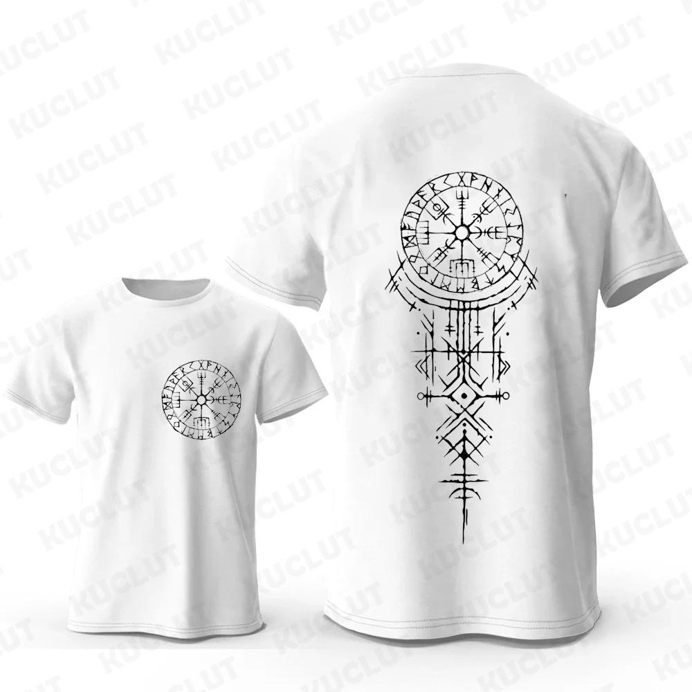 Wikinger Runen Kompass Grafik T-Shirts Lustige Reise T-Shirts Kurzarm Tops Mode Lässig Harajuku Herren Marken T-Shirts XXXL