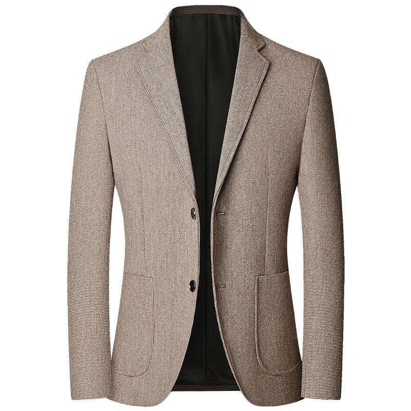 Herbst Herren Blazer Anzüge Jacken Business Casual Anzug Wollmäntel Hohe Qualität Männlich Slim Fit Blazer Jacken Blazer Mäntel 4XL khaki