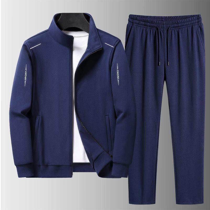 Herren Sportswear-Set Trainingsanzüge Zwei Stücke Sets Homme Kleidung Hoodies + Hosen Anzug Männlichen Streetswear Hoodie Jacken Plus Größe 2XL blau
