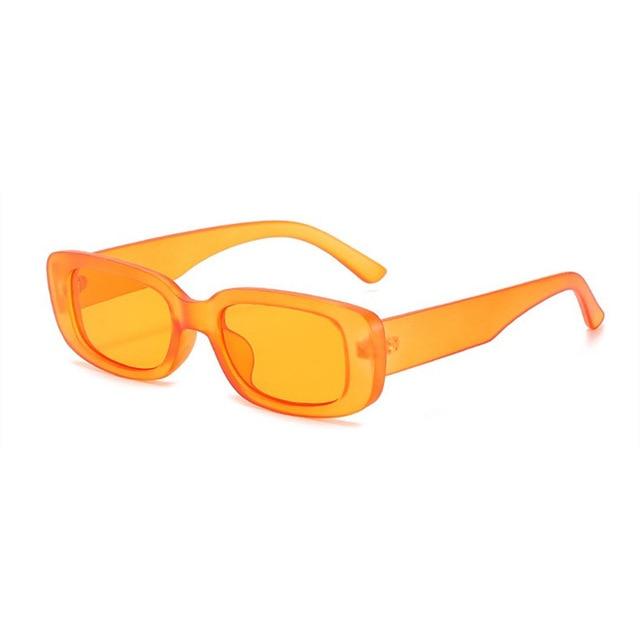 Sonnenbrille Klassische Retro Quadratische Gläser Frauen Vintage Reise Kleine Rechteck Sonnenbrille Weibliche Brillen Anti-Glare orange