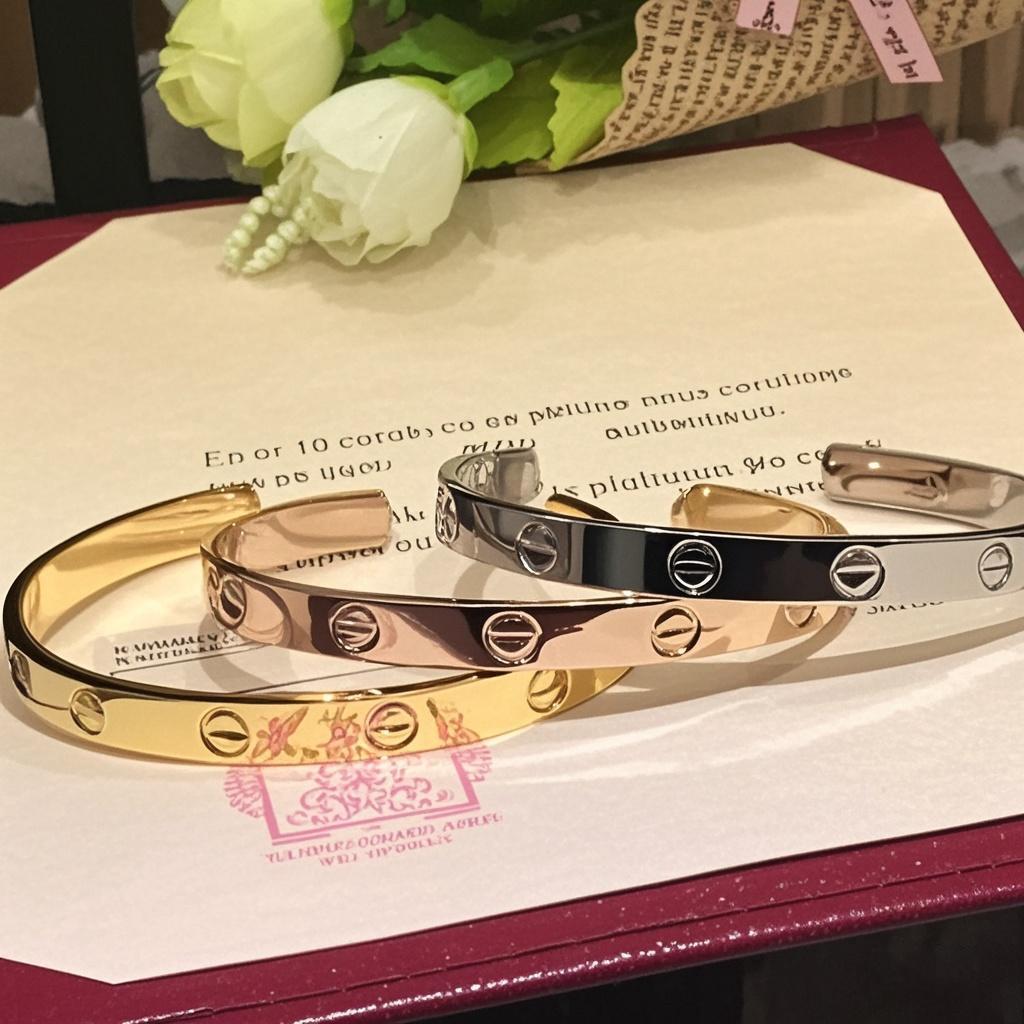 V Gold High Cartier LOVE Schmaler 18K Roségold Armreif mit eingelegten Diamanten - Exquisiter, farbbeständiger Schmuck für Damen und Herren. Gold Size 17