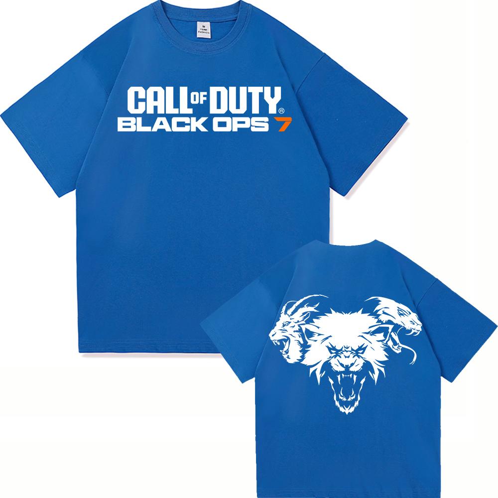Call of Duty 7 T-Shirt Hot Fashion Herren/Damen Harajuku Ästhetik Vintage T-Shirt Hohe Qualität Lässig Cooles Spiel Baumwolle T-Shirts M gray