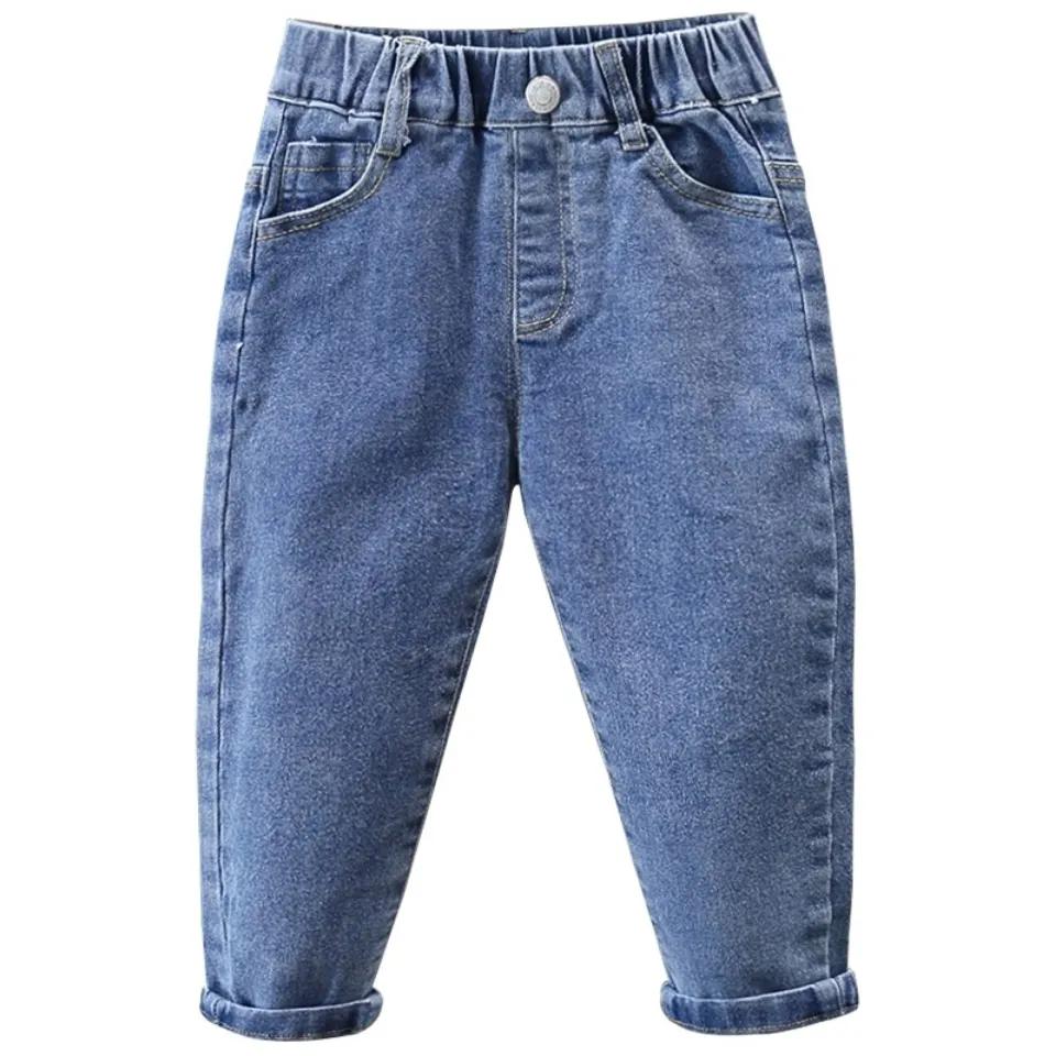 Kinder Frühling und Herbst Lose Jeans Hosen Kinder Kleidung Frühling und Herbst Kleidung Jungen und Mädchen Casual Hosen 110 blau