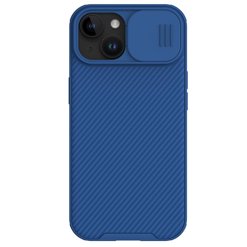 für iPhone 15 Pro Max Hülle Nillkin CamShield Hülle Ultra-dünn Hart Schieb-Kamera Hülle für iPhone 15 Plus 15 Pro Objektiv Sichtschutz Abdeckung for iPhone 15 blue