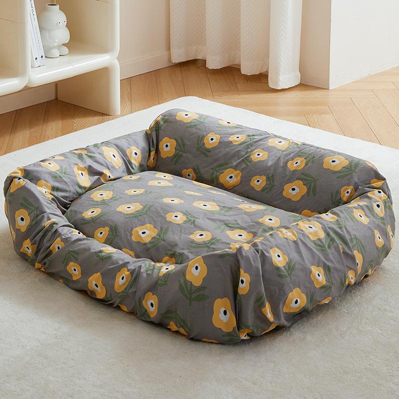 Winter Zwinger Warmwaschbezug Hundekissen Wasserdicht Urin Schmutzig Hundebettbezug Vier Jahreszeiten Universal Schutzbezug S:70*60cm gray
