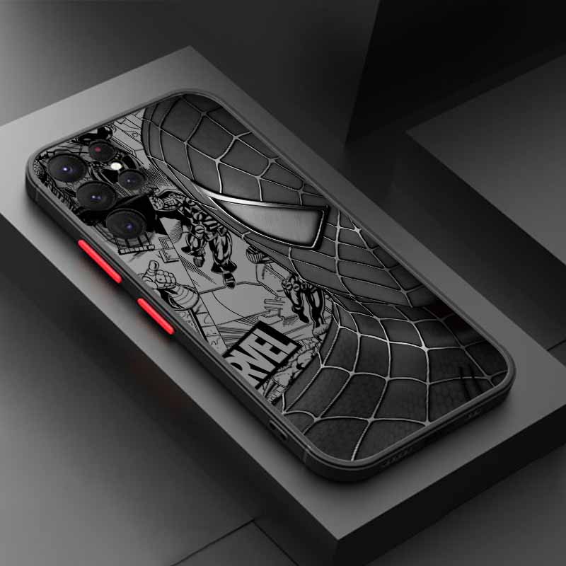 Spider-Man Iron Man Hülle Für Samsung S25 S24 S23 S22 S21 S20 S10 FE Ultra Plus Lite Matt Durchscheinende Handyhülle Samsung S23 Ultra85G