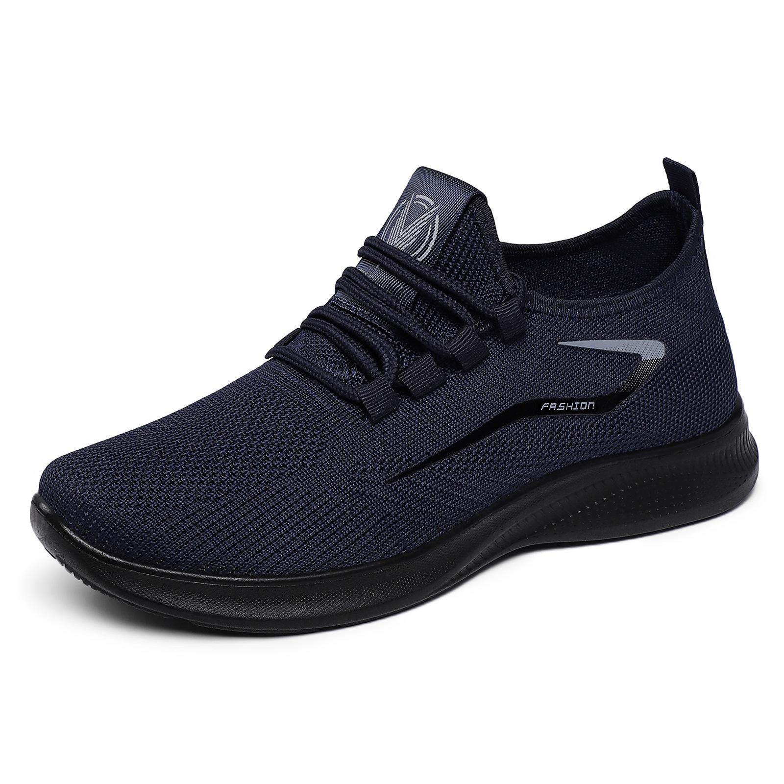 Herrenschuhe Größe 48, Freizeitschuhe in Übergröße, Fliegenstrick-Mesh-Schuhe, Atmungsaktive Sportschuhe 39 navy blau