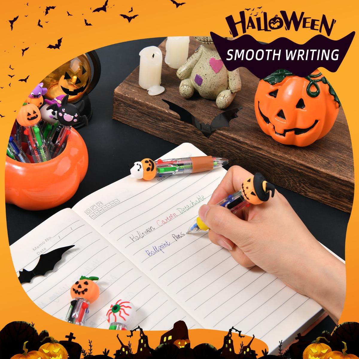 60-1 Halloween Cartoon Mini Vierfarbiger Kugelschreiber Niedlicher Grundschüler Handkonto Stift Mehrfarbiger Kugelschreiber Schreibwaren Kleine Geschenk 5 pc bunt