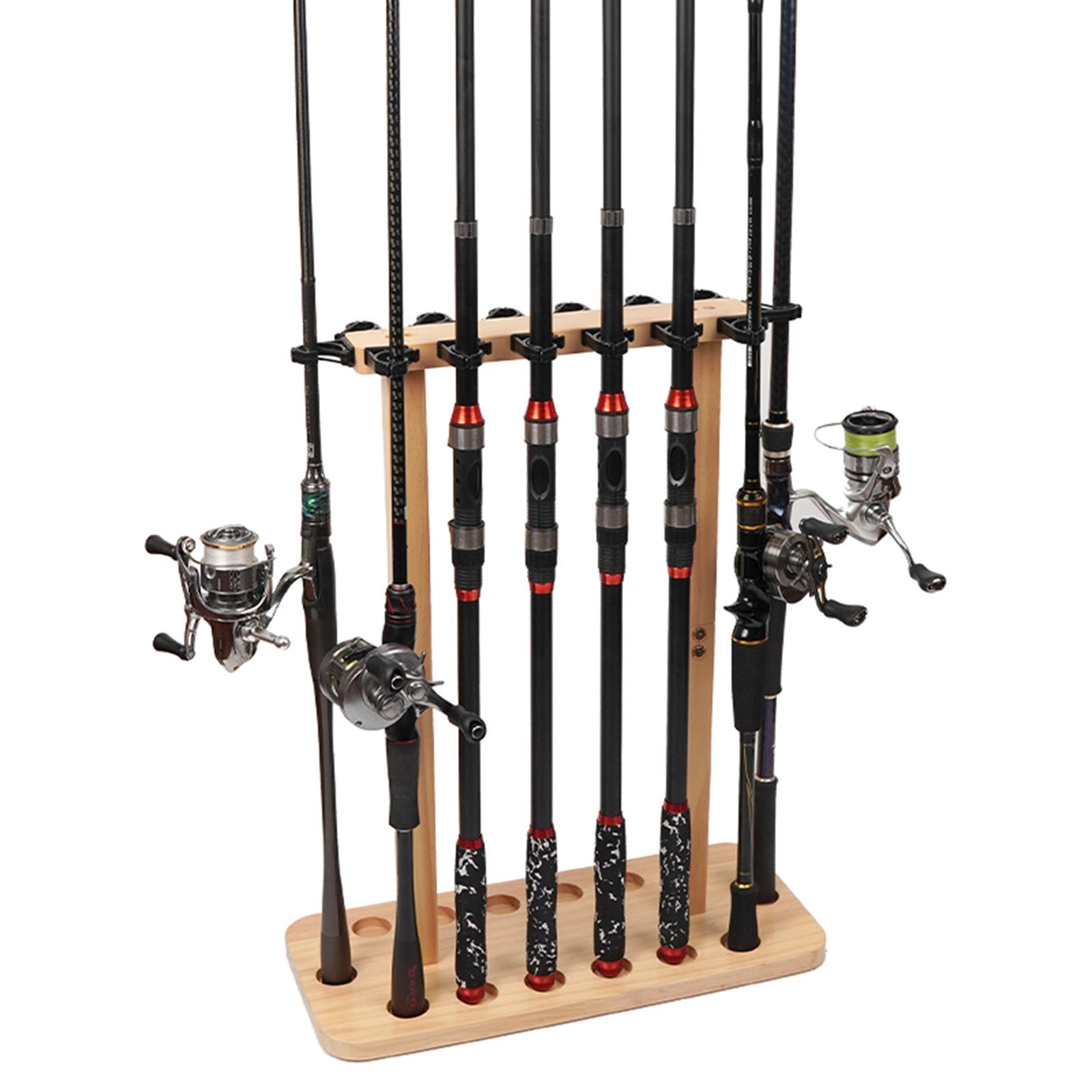 Bodenständer Angelrutenständer Vertikaler Aufbewahrungshalter Angelrutenständer Hält 8/14 Ruten Angelausrüstung Ausrüstung Organizer 14