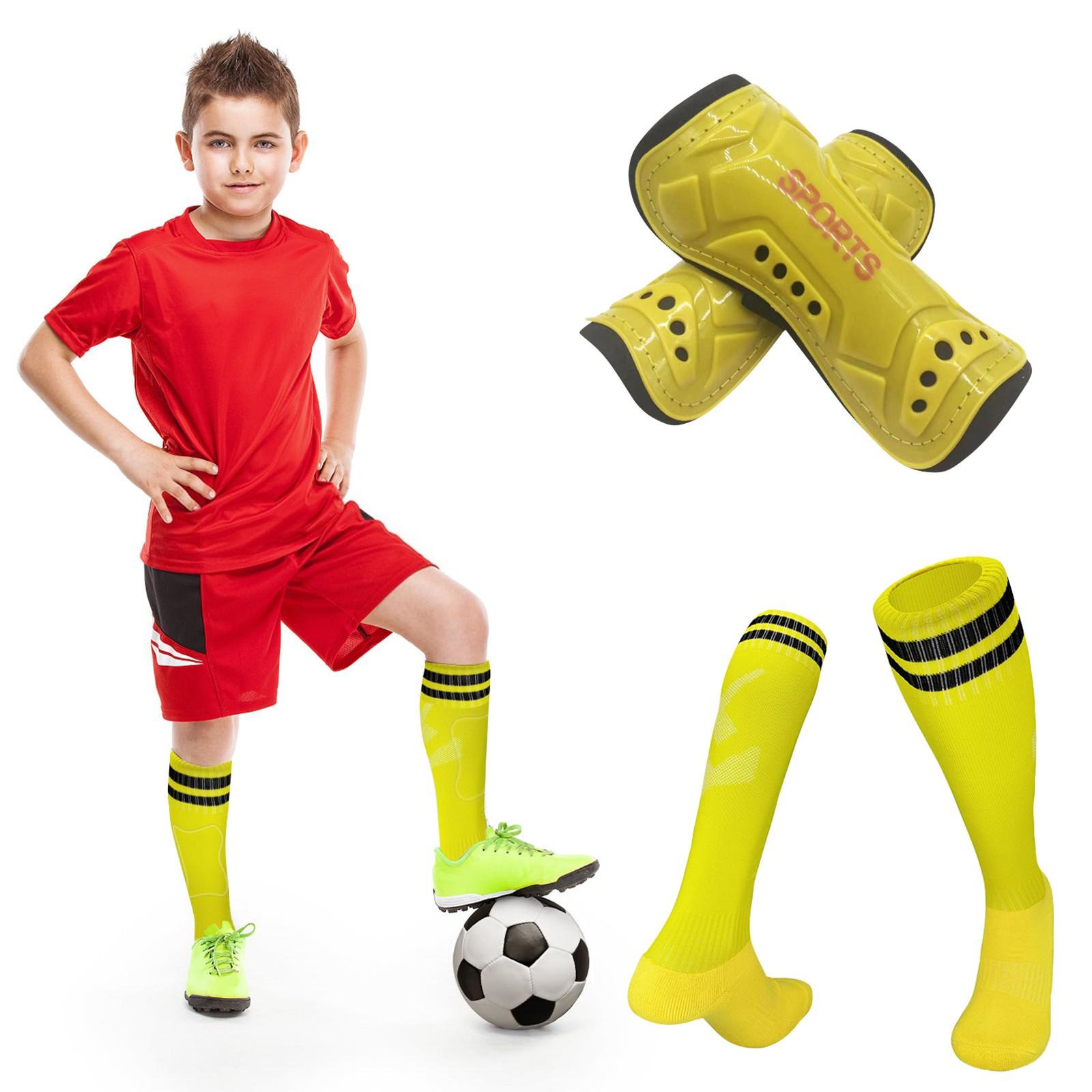 Kinder Fußball Schienbeinschoner Fußballsocken Jugend Fußball Schienbeinschoner Fußballsocken M gelb