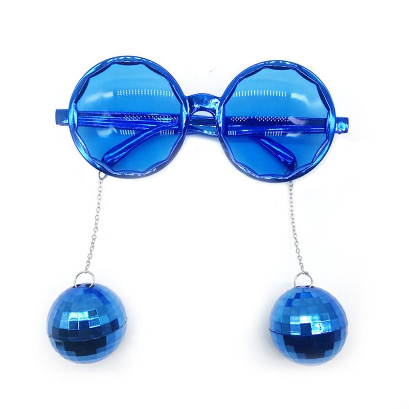 Disco Anhänger Spiegelkugel Brille Für 70er 80er Retro Thema Cowgirl Disco Party Deko Geburtstag Hochzeit Party Fotografie Requisiten blau