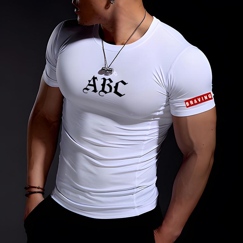 Neue Mode männer Sommer Casual Bequeme Eng Anliegende T-Shirt Sport Gym Sport Schnell Trocknend Atmungsaktive T-shirt XXS-6XL 6XL