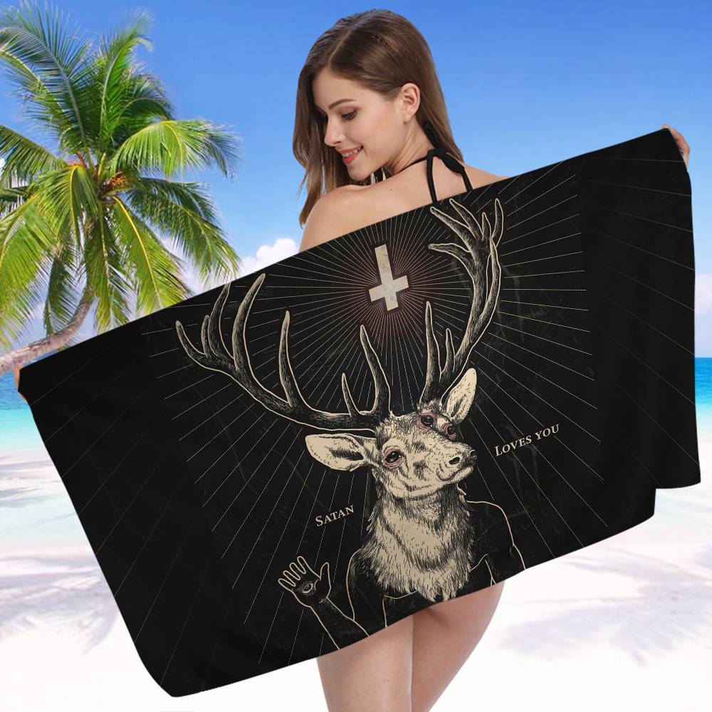 J-Jägermeister Mikrofaser Strandtuch Saugfähig Schnelltrocknend Weich Yoga Schwimmen Resort Bergsteigen Handtuch W89*H183(CM)