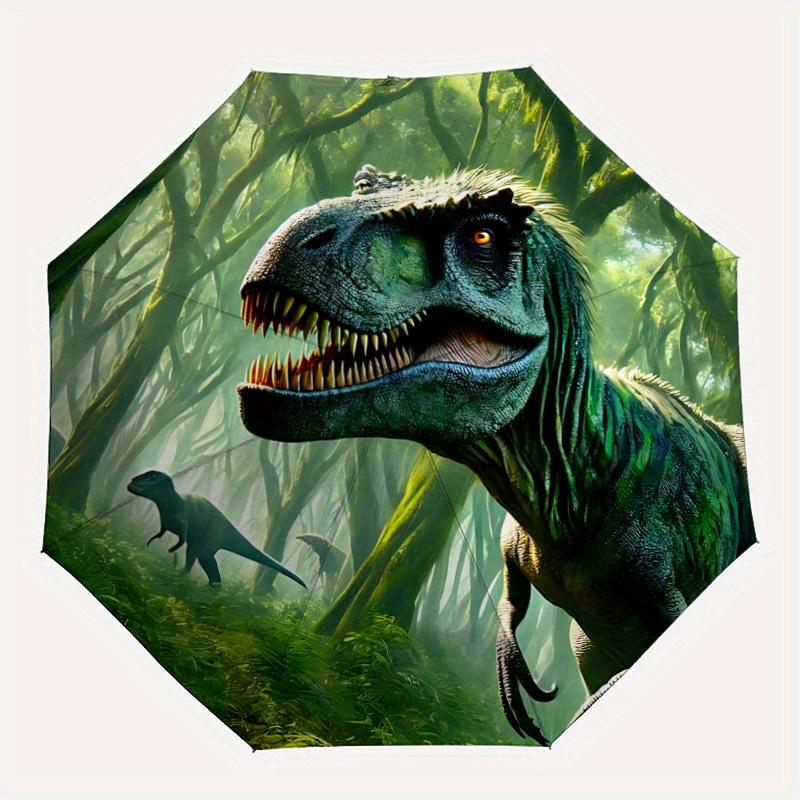1 Stück Dinosaurier Wald Szene Regenschirm - 8 Rippen Automatisches Öffnen/Schließen, Modischer Kompakter Regenschirm für Outdoor-Abenteuer yy250813201