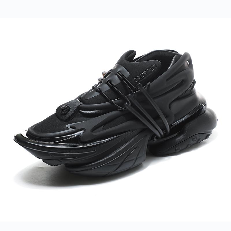 Mode Mode Straße Lässige Sneaker Herren Erhöhen Absatz Plateau Schuhe Mann Designer Klobige Sneaker Herren Trainer Luxus Loafer Damen 44 schwarz