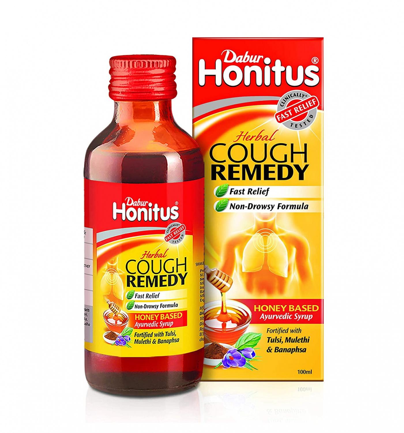 Chonitus: Sirup mit Honig und Tulsi (100 ml), Honitus Sirup für Husten, Dabur