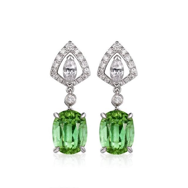 Geometrischer 925er Silber Sterling Grüner Smaragd Schmuck Edelstein Tropfenohrring für Frauen Aros Mujer Oreja Silberschmuck Orecchini grün