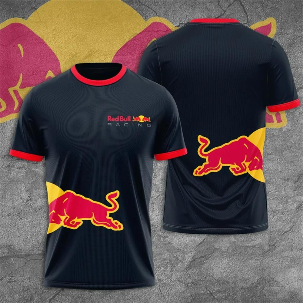 2025, das neueste Red Bull T-Shirt, modisches Renn-T-Shirt, 3D Red Bull Druck T-Shirt, urbane Mode, Red Bull Kleidung S
