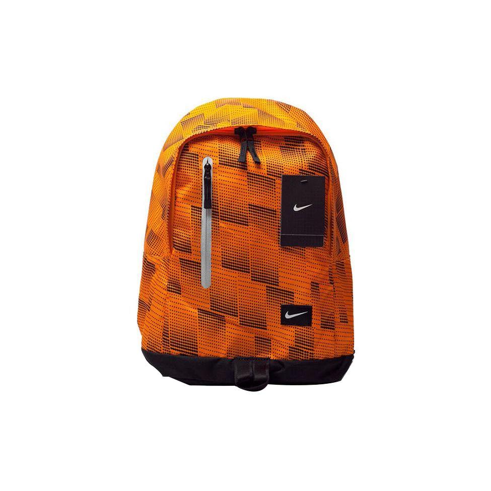 Nike Sports Lifestyle Serie Einfarbiger Blockdruck Reißverschluss Rucksack mit großer Kapazität Unisex Rucksack Orange BA4856-868 Orange