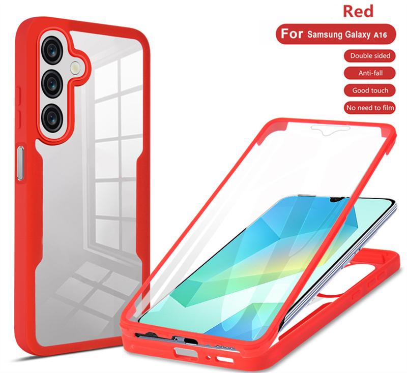 360 Ganzkörperschutzhülle für Samsung Galaxy A16 A26 A36 A56 Displayschutzfolie Handyhüllen für Samsung Galaxy S25 Ultra Hülle Galaxy S25 Ultra rot