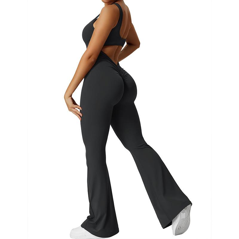 Gym Set Frauen Training Yoga Anzug Sportswear Frauen Sport Overall Fitness Strampler Stretch Weibliche Push-Up Workout Bodys M schwarz
