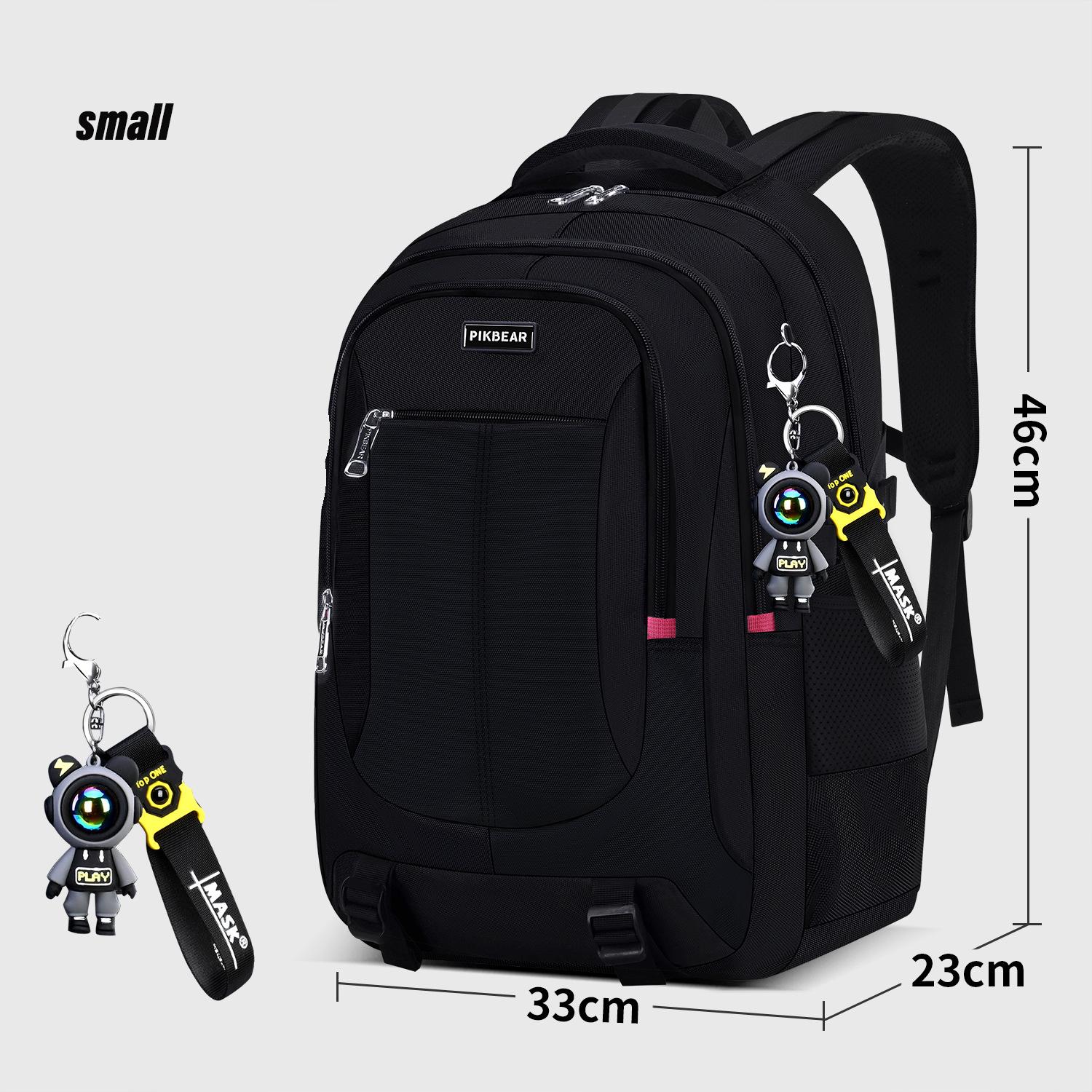 Orthopädischer Herren-Laptop-Rucksack Teenager-Schulranzen Grundschul-Wasserdichte Rucksäcke Studenten-Schultaschen small size schwarz