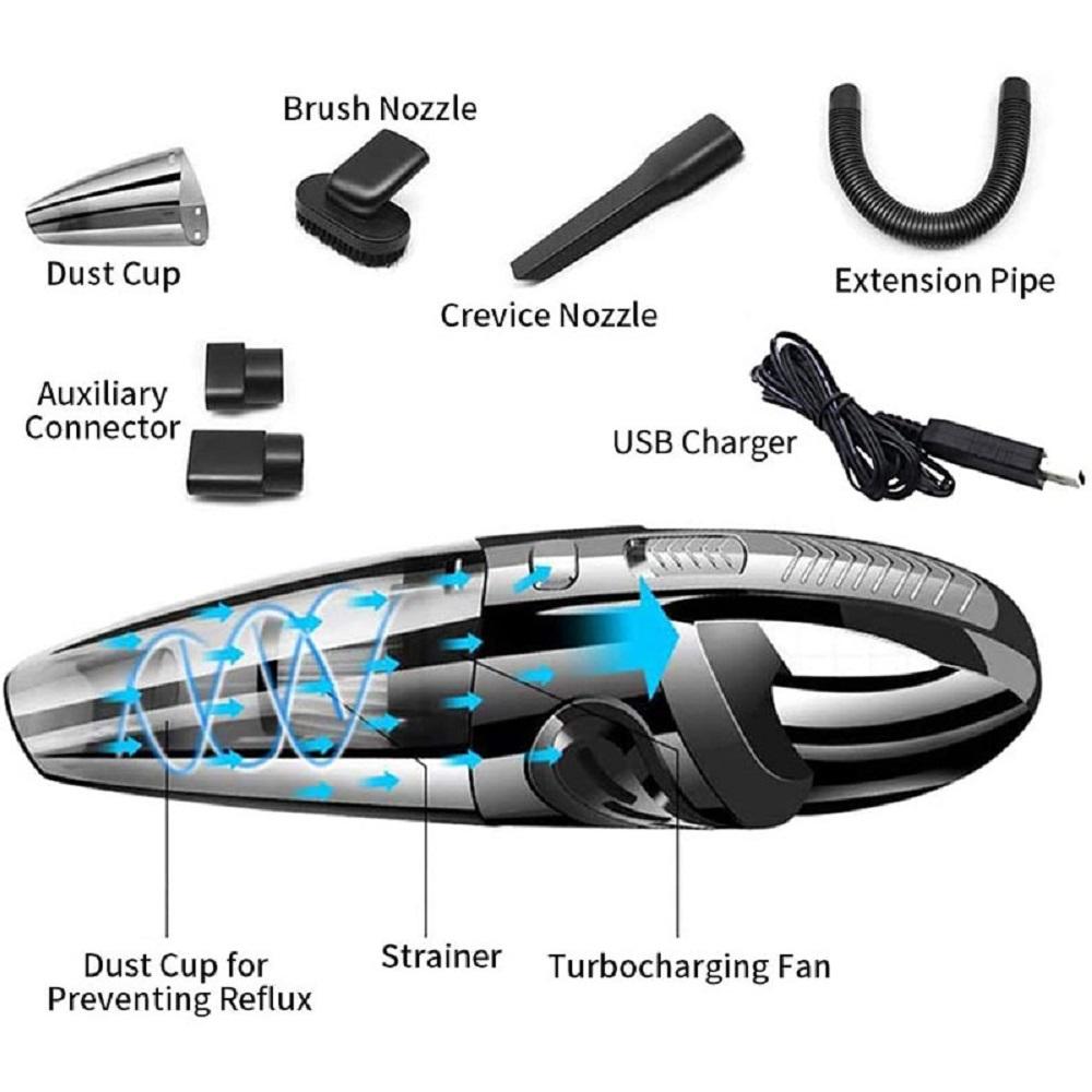 2024 kabelloser Handstaubsauger, 8500 Pa, leistungsstarker Zyklonsauger, tragbar, wiederaufladbar, zum Aufladen von Haustierhaaren im Auto und Zuhause