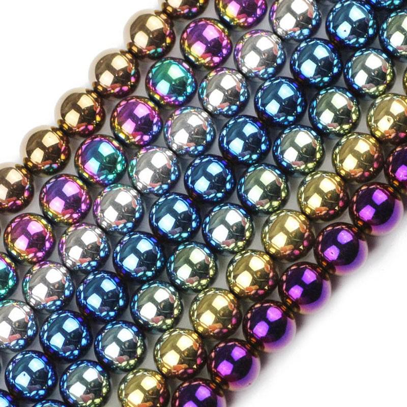 Galvanisierte schwarze Eisenerzperlen 2–10 mm – DIY-Kleidungszubehör und Bastelbedarf 10mm round beads schwarz