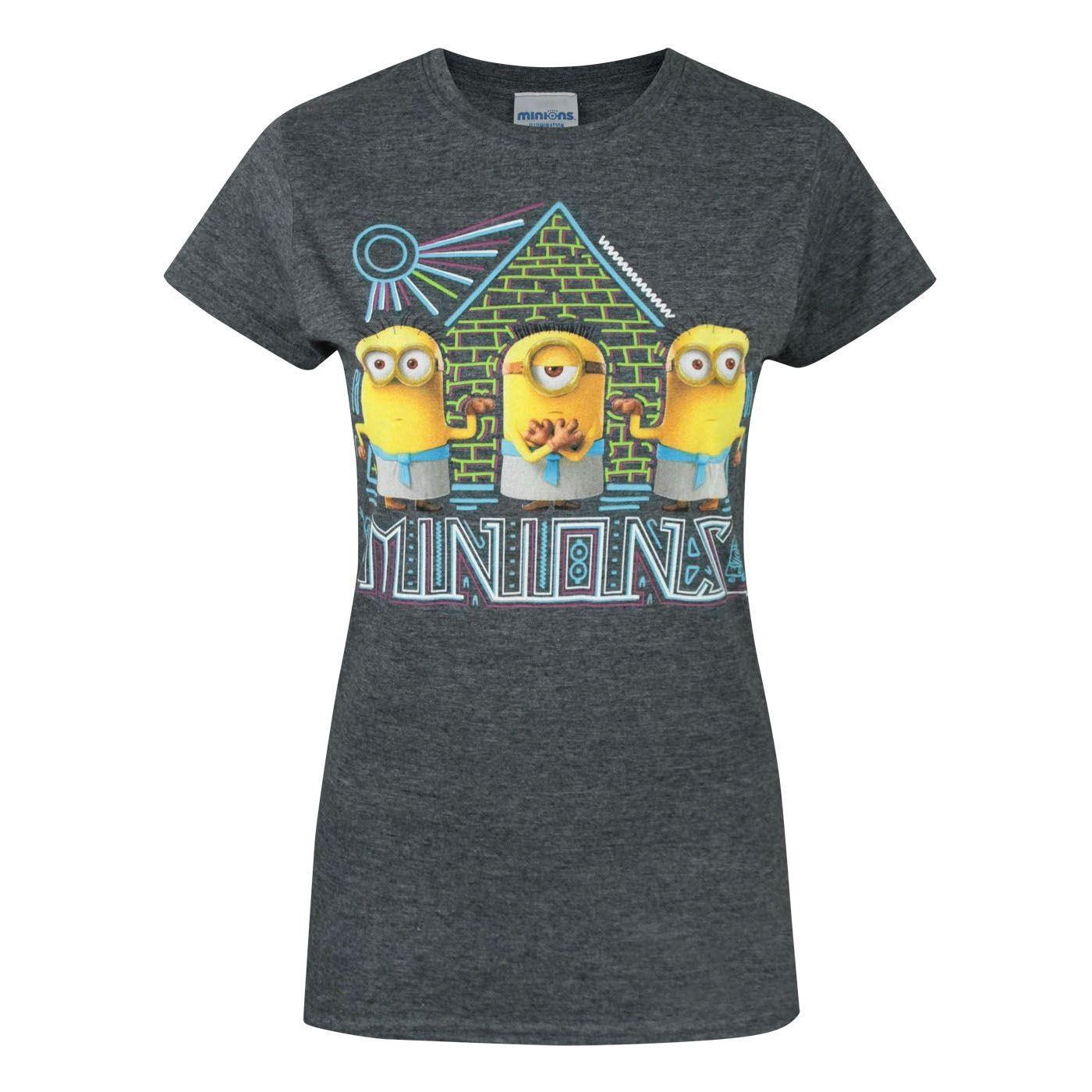 Minions Damen/Damen ägyptisches T-Shirt S kohle