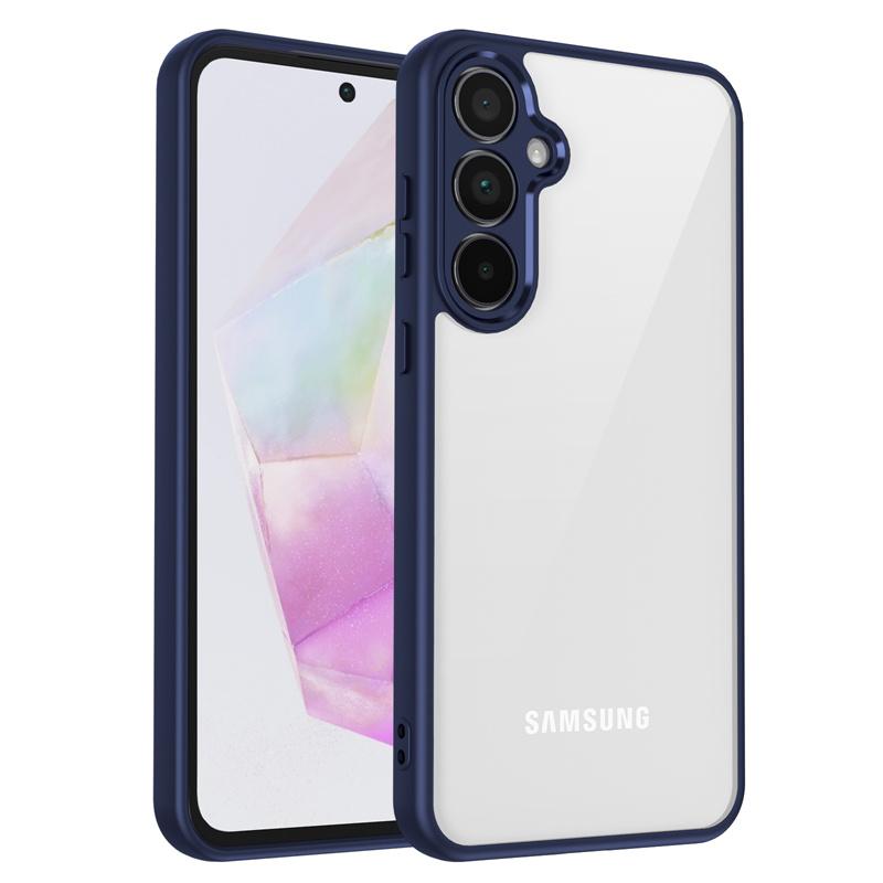 Hochwertige transparente Acryl-Rückseite für Samsung iPhone Xiaomi Redmi für Samsung Galaxy A35 A55 A25 A15 A54 A34 A24 A14 A26 Abdeckung Silikon TPU Samsung Galaxy A15 (4G/5G) blau