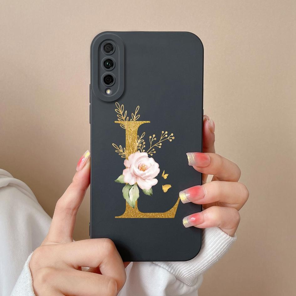 Für Huawei P Smart 2021 Pro Y5P Y6P Y6S Y7P Y7A Handy-Rückseite, modisch, flüssig, weiches Silikon, stoßfest, schützend, matt, Blume für Huawei-Stoßstange Huawei Y7 2019